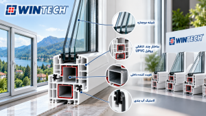 ساختار چند اتاقکی پروفیل UPVC وین تک و تقویت کننده داخلی